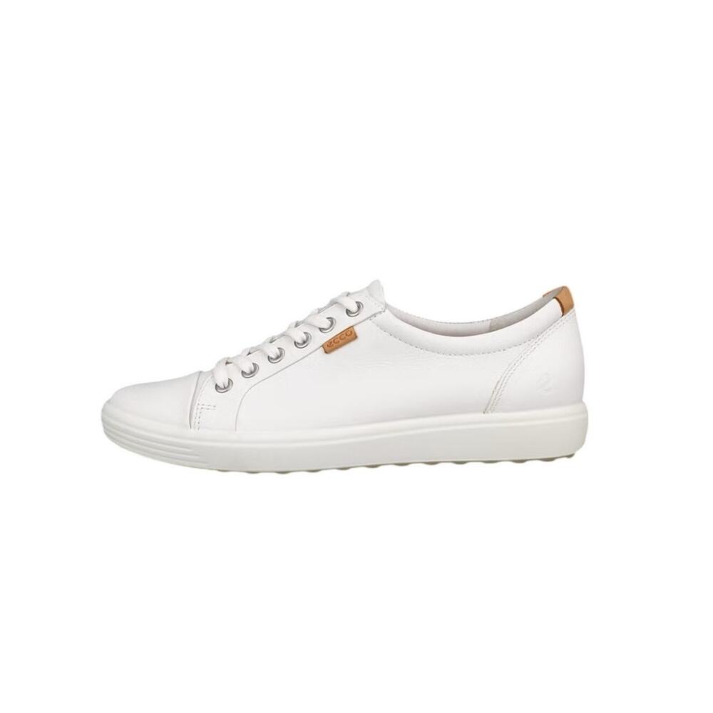 ECCO Women's Soft 7 White Leather Sneakers Size 38 US 7-7.5